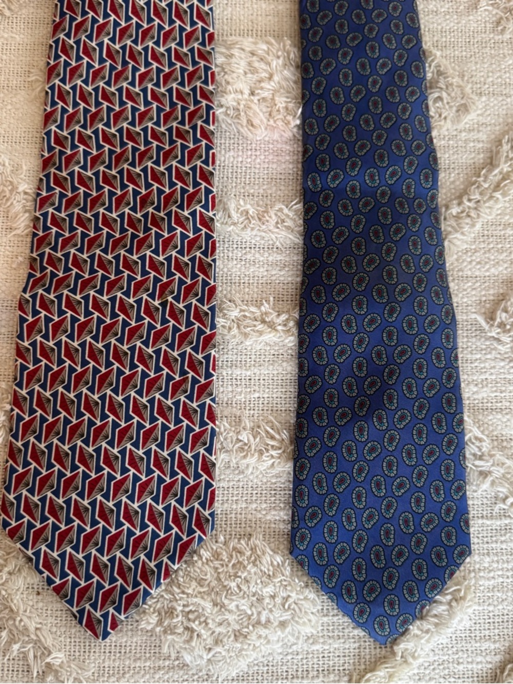 Hathaway Men Multicolor Silk Tie Set Geometric Paisley Vintage